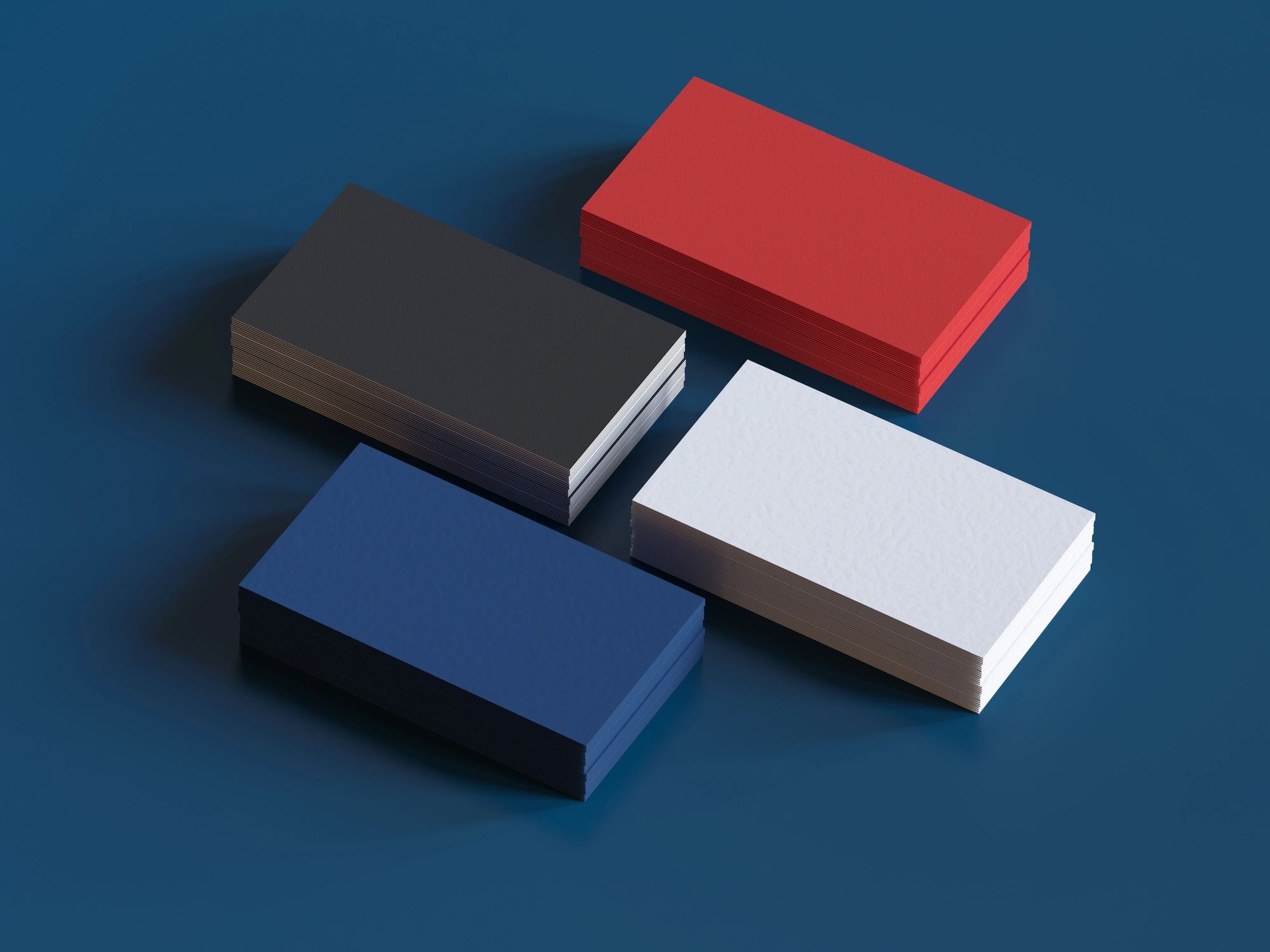 Printed business cards and branded sample pieces
