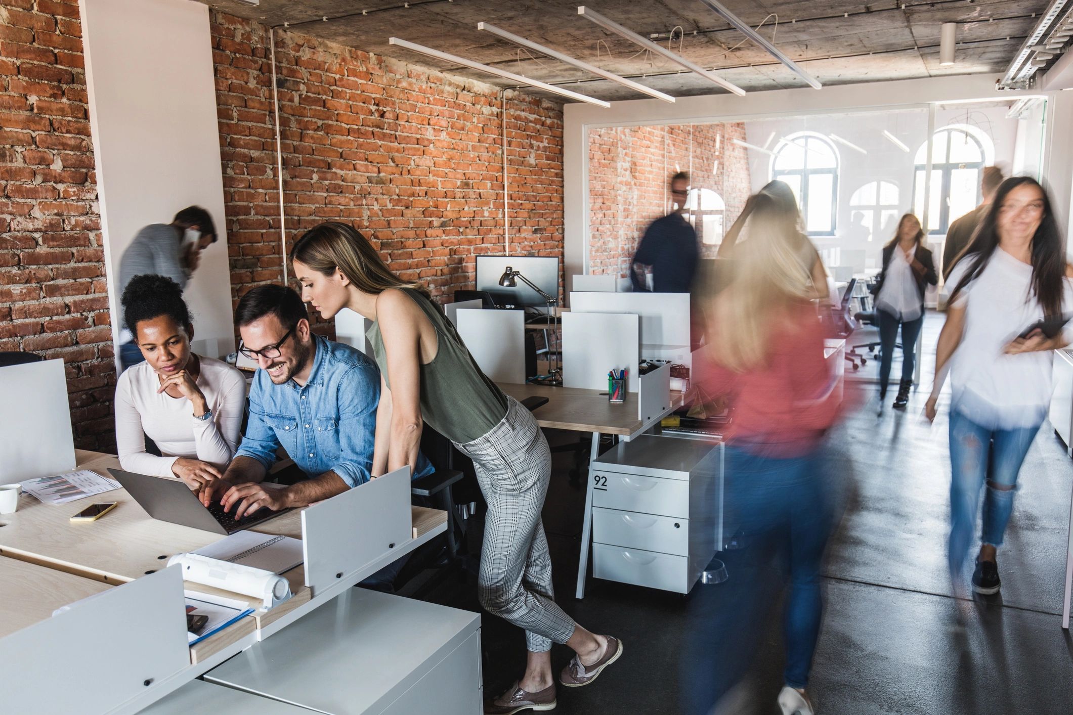 Professional team working together in an office