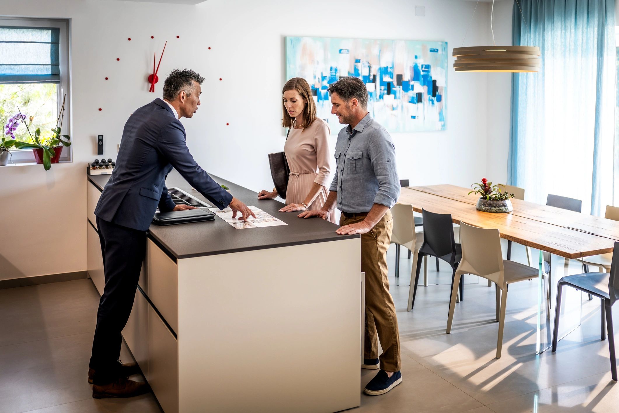 Business conversation around printed promotional materials