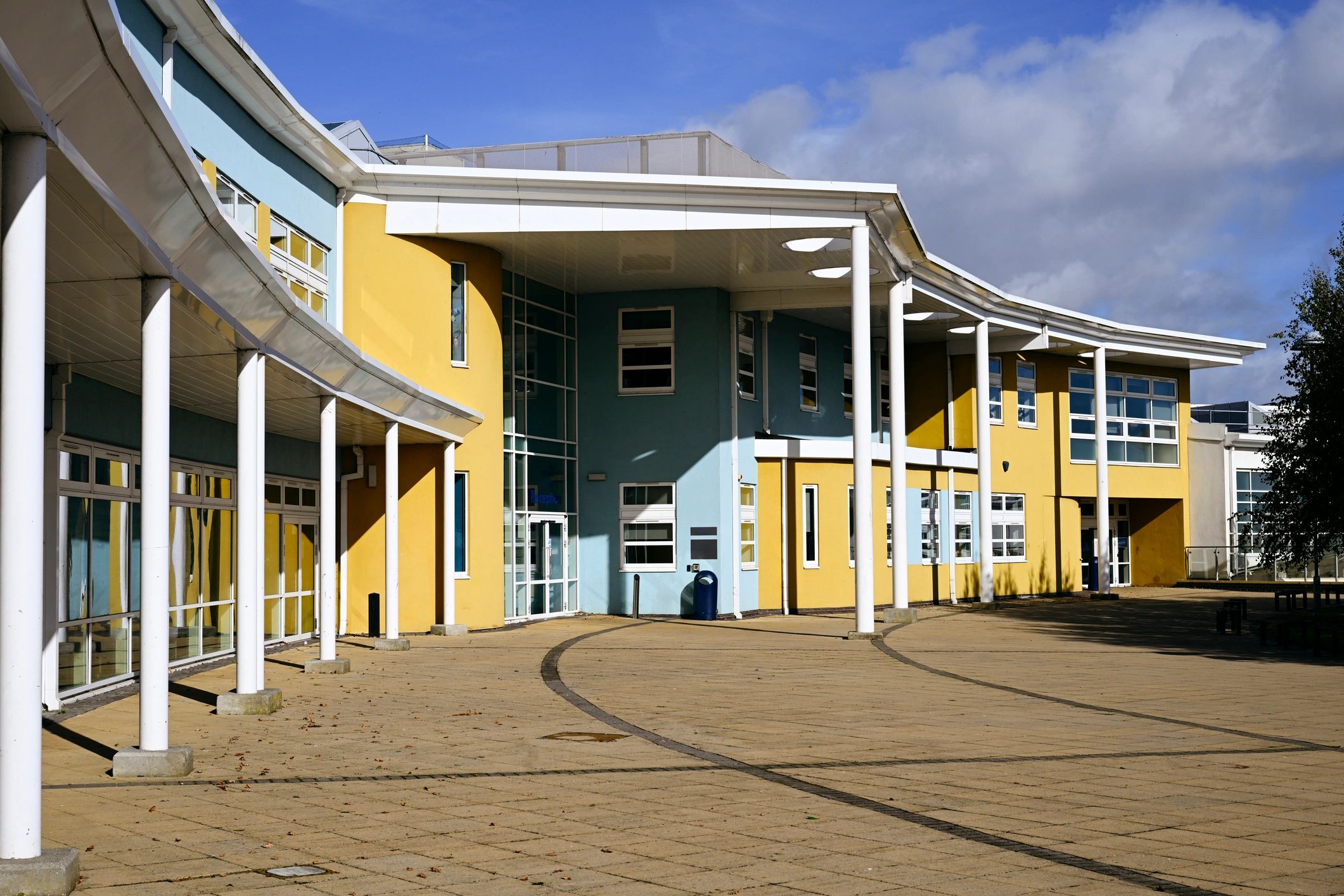 Exterior building signage representing signage solutions